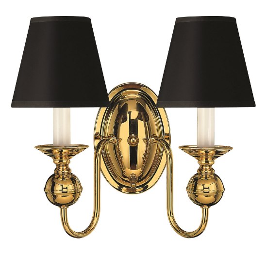 Picture of 60w Sconce Virginian CAND Polished Brass Two Light Sconce