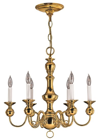 Picture of 60w Chandelier Virginian CAND Polished Brass Single Tier Foyer