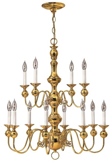 Picture of 60w Chandelier Virginian CAND Polished Brass Two Tier Foyer