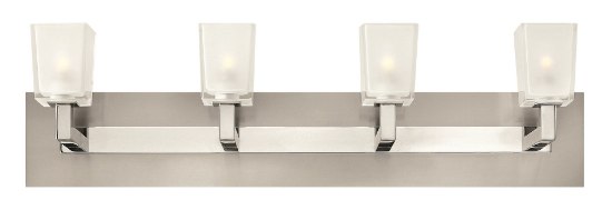 Picture of 60w Bath Zina G-9 Clear Inside Etched Brushed Nickel Bath Four Light