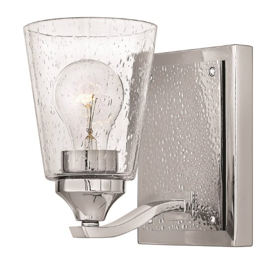 Foto para 100w Bath Jackson MED Clear Seedy Polished Nickel Bath Sconce