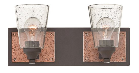 Foto para 100w Bath Jackson MED Clear Seedy Buckeye Bronze Bath Two Light