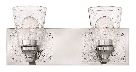 Foto para 100w Bath Jackson MED Clear Seedy Polished Nickel Bath Two Light