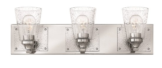 Foto para 100w Bath Jackson MED Clear Seedy Polished Nickel Bath Three Light