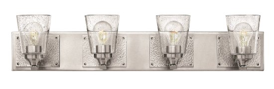 Foto para 100w Bath Jackson MED Clear Seedy Brushed Nickel Bath Four Light