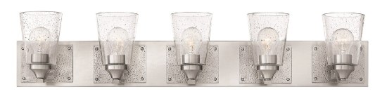 Picture of 100w Bath Jackson MED Clear Seedy Brushed Nickel Bath Five Light