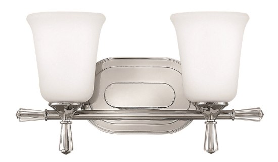 Picture of 117w Bath Blythe INCAN. LED MED Etched Opal Polished Nickel Bath Two Light