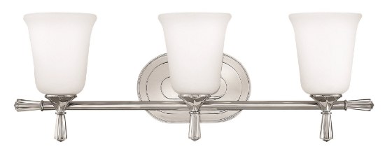 Picture of 117w Bath Blythe INCAN. LED MED Etched Opal Polished Nickel Bath Three Light