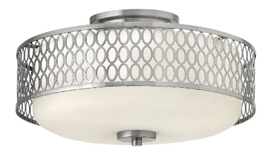 Foto para 100w Foyer Jules MED Etched Opal Brushed Nickel Bath Semi-flush