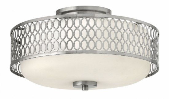 Picture of 32w Foyer Jules LED Etched Opal Brushed Nickel Bath Semi-flush