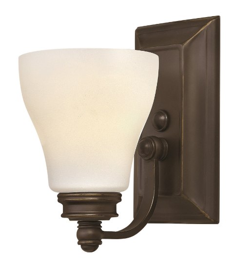 Foto para 100w Bath Claire MED Etched Opal Oil Rubbed Bronze Bath Sconce