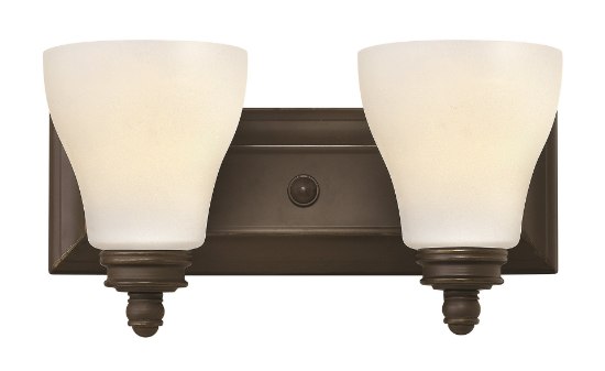 Foto para 100w Bath Claire MED Etched Opal Oil Rubbed Bronze Bath Two Light