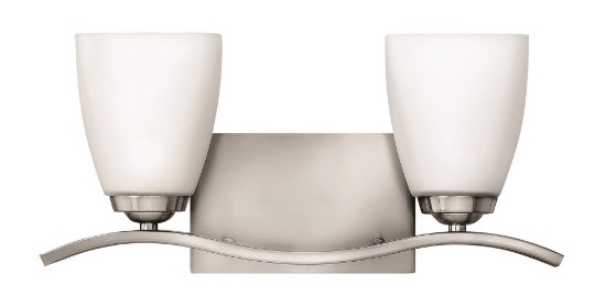 Picture of 100w Bath Josie MED Etched Opal Brushed Nickel Bath Two Light