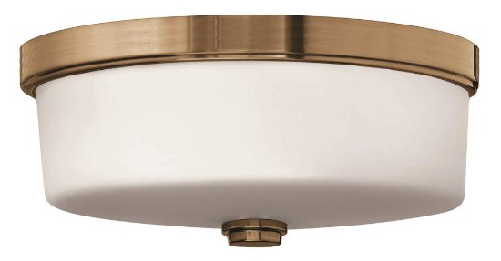 Foto para 60w Foyer Flush Mount MED Etched Opal Brushed Bronze Bath Flush Mount