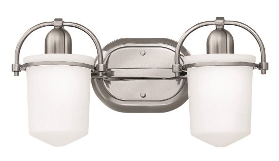 Picture of 117w Bath Clancy INCAN. LED MED Etched Opal Brushed Nickel Bath Two Light