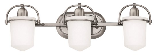 Picture of 117w Bath Clancy INCAN. LED MED Etched Opal Brushed Nickel Bath Three Light