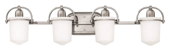 Picture of 117w Bath Clancy INCAN. LED MED Etched Opal Brushed Nickel Bath Four Light