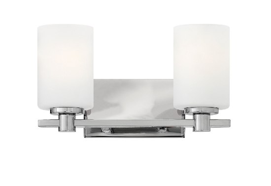 Foto para 100w Bath Karlie MED Etched Opal Chrome Bath Two Light