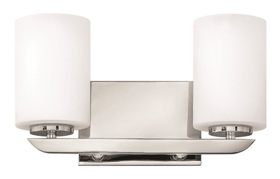 Foto para 117w Bath Kyra INCAN. LED MED Etched Opal Polished Nickel Bath Two Light