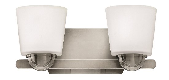 Foto para 100w Bath Kylie MED Etched Opal Brushed Nickel Bath Two Light