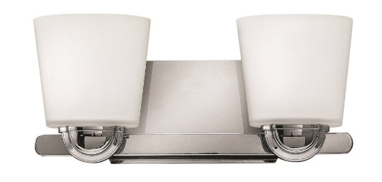 Foto para 100w Bath Kylie MED Etched Opal Chrome Bath Two Light