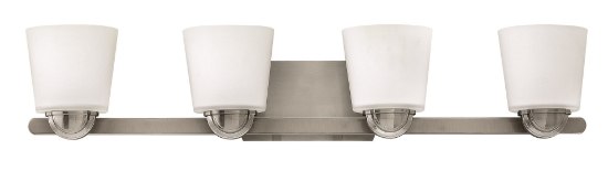 Foto para 100w Bath Kylie MED Etched Opal Brushed Nickel Bath Four Light