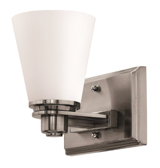 Picture of 100w Bath Avon MED Etched Opal Brushed Nickel Bath Sconce