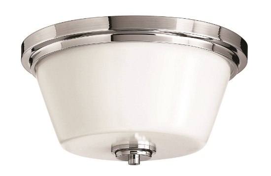 Foto para 60w Bath Flush Mount MED Etched Opal Chrome