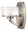 Picture of 60w Bath Meridian G-9 Thick Faceted Clear Inside Etched Brushed Nickel Bath Sconce