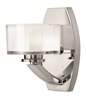 Picture of 60w Bath Meridian G-9 Thick Faceted Clear Inside Etched Chrome Bath Sconce