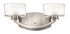 Picture of 60w Bath Meridian G-9 Thick Faceted Clear Inside Etched Brushed Nickel Bath Two Light