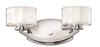 Picture of 60w Bath Meridian G-9 Thick Faceted Clear Inside Etched Chrome Bath Two Light