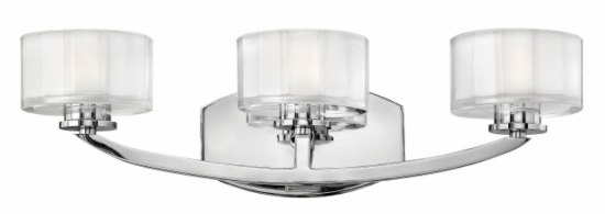 Foto para 4.5w Bath Meridian G9 LED Thick Faceted Clear Inside Etched Chrome Bath Three Light