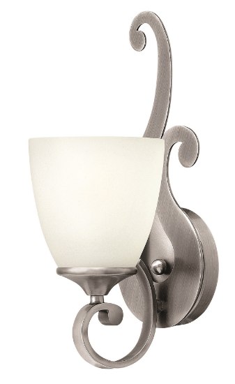 Picture of 100w Bath Reese MED Etched Opal Antique Nickel Bath Sconce