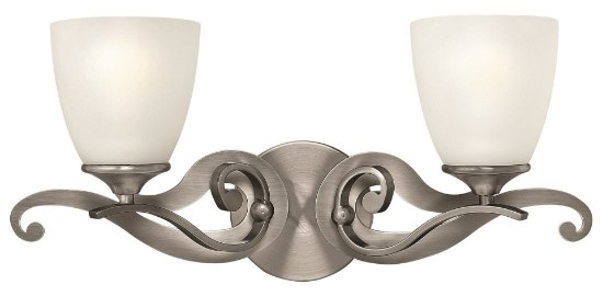 Foto para 100w Bath Reese MED Etched Opal Antique Nickel Bath Two Light