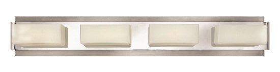 Foto para 60w Bath Domino G-9 Etched Opal Brushed Nickel Bath Four Light