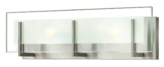 Picture of 7w Bath Latitude LED Clear Beveled Inside-Etched Brushed Nickel Bath Two Light