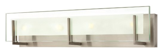 Foto para 60w Bath Latitude G-9 Clear Beveled Inside-Etched Brushed Nickel Bath Four Light