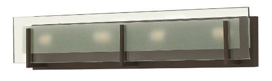 Picture of 60w Bath Latitude G-9 Clear Beveled Inside-Etched Oil Rubbed Bronze Bath Four Light