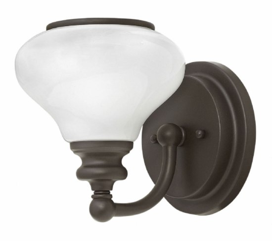 Picture of 100w Bath Ainsley MED Cased Opal Buckeye Bronze Bath Sconce