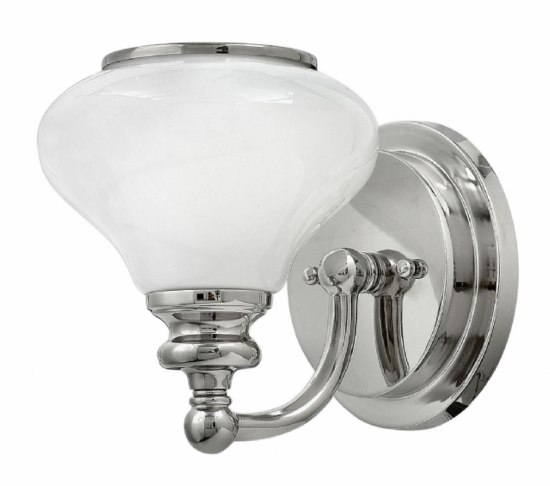 Picture of 100w Bath Ainsley MED Cased Opal Polished Nickel Bath Sconce