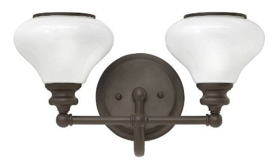 Picture of 100w Bath Ainsley MED Cased Opal Buckeye Bronze Bath Two Light