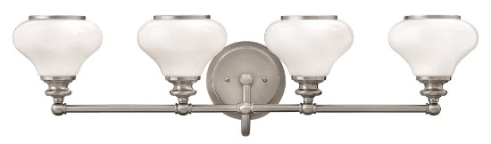 Foto para 100w Bath Ainsley MED Cased Opal Brushed Nickel Bath Four Light