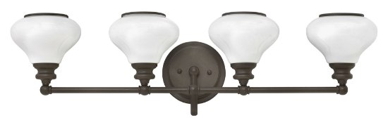 Foto para 100w Bath Ainsley MED Cased Opal Buckeye Bronze Bath Four Light