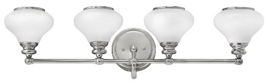 Foto para 100w Bath Ainsley MED Cased Opal Polished Nickel Bath Four Light