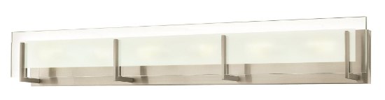 Foto para 60w Bath Latitude G-9 Clear Beveled Inside-Etched Brushed Nickel Bath Six Light