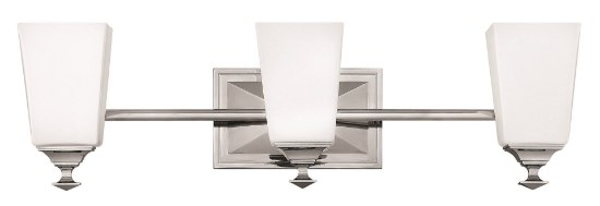 Picture of 117w Bath Baldwin INCAN. LED MED Etched Opal Polished Nickel Bath Three Light