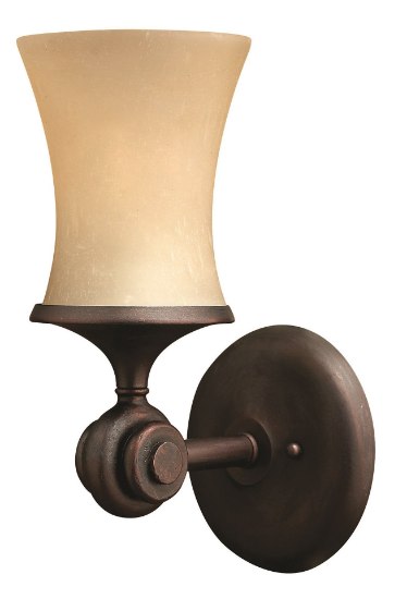 Picture of 100w Bath Thistledown MED Amber Linen Victorian Bronze Bath Sconce