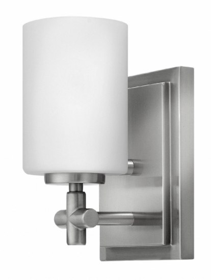 Foto para 100w Bath Laurel MED Etched Opal Brushed Nickel Bath Sconce