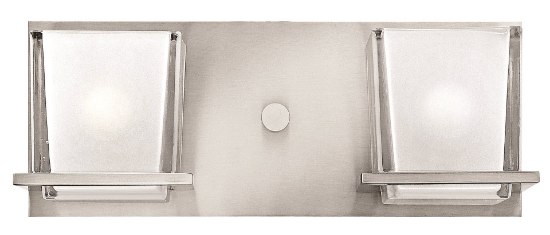 Picture of 60w Bath Lola G-9 1/4" Thick Clear Inside Etched Brushed Nickel Bath Two Light